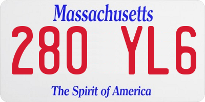 MA license plate 280YL6