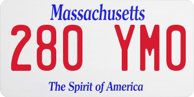 MA license plate 280YM0