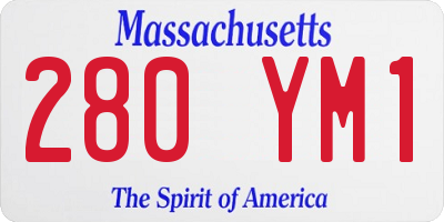 MA license plate 280YM1