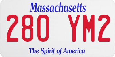 MA license plate 280YM2