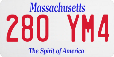 MA license plate 280YM4
