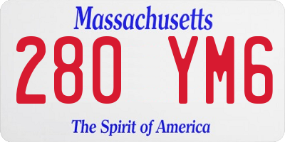 MA license plate 280YM6