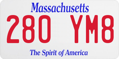 MA license plate 280YM8