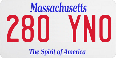 MA license plate 280YN0