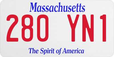 MA license plate 280YN1