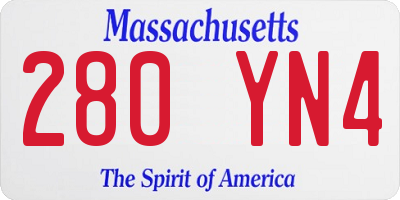 MA license plate 280YN4