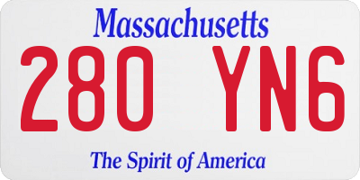 MA license plate 280YN6