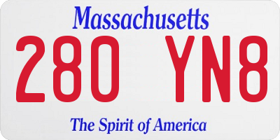 MA license plate 280YN8