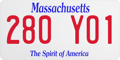 MA license plate 280YO1
