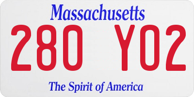MA license plate 280YO2
