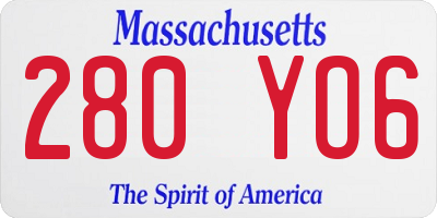 MA license plate 280YO6