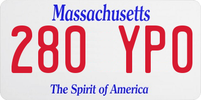 MA license plate 280YP0