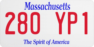 MA license plate 280YP1