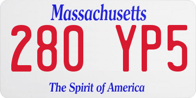 MA license plate 280YP5