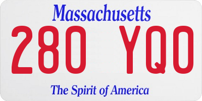 MA license plate 280YQ0