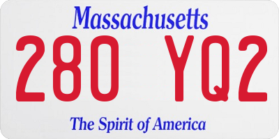 MA license plate 280YQ2