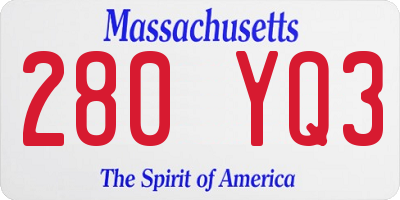 MA license plate 280YQ3