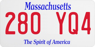 MA license plate 280YQ4