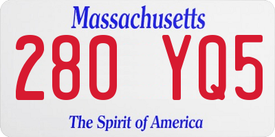 MA license plate 280YQ5