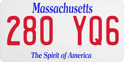 MA license plate 280YQ6