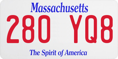 MA license plate 280YQ8