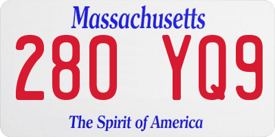 MA license plate 280YQ9