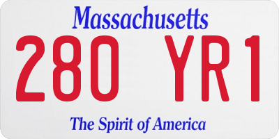 MA license plate 280YR1