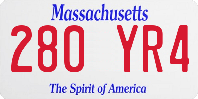 MA license plate 280YR4