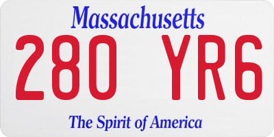 MA license plate 280YR6