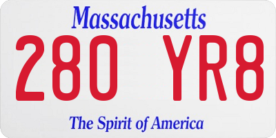 MA license plate 280YR8