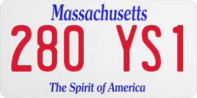 MA license plate 280YS1