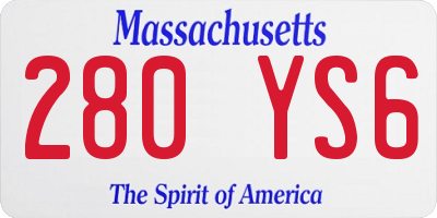 MA license plate 280YS6