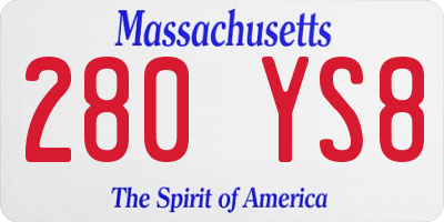 MA license plate 280YS8
