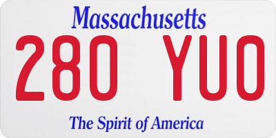 MA license plate 280YU0
