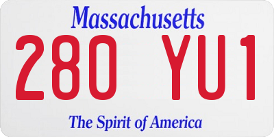 MA license plate 280YU1