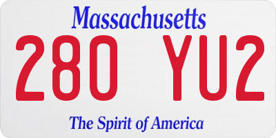 MA license plate 280YU2