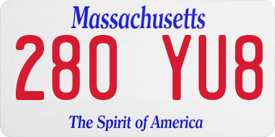 MA license plate 280YU8