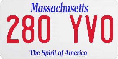 MA license plate 280YV0