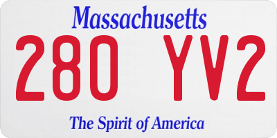 MA license plate 280YV2
