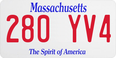 MA license plate 280YV4