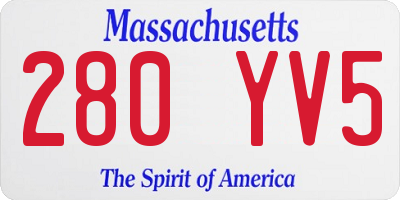MA license plate 280YV5