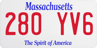 MA license plate 280YV6