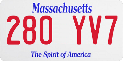 MA license plate 280YV7