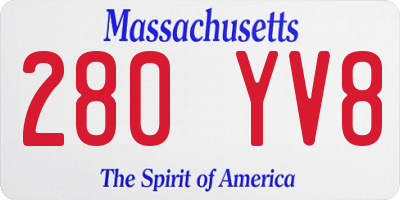 MA license plate 280YV8