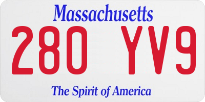 MA license plate 280YV9