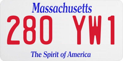 MA license plate 280YW1