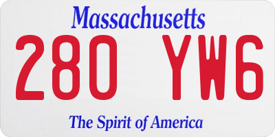 MA license plate 280YW6