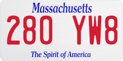 MA license plate 280YW8