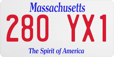MA license plate 280YX1