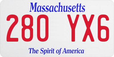 MA license plate 280YX6